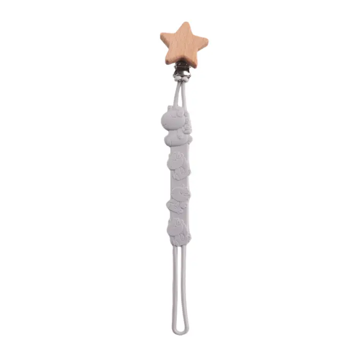 Cadena De Chupete Para Bebe Con Clip De Seguridad En Silicona Juguetes De Mordidor Para Dientes Próximos Cadena De Chupete Integrada Regalo Para Bebe - 1