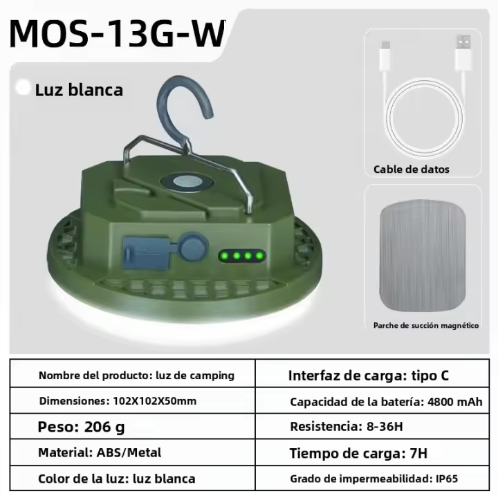 Lámpara De Camping MOSLIGHTING Recargable 7200mAh Con Luz LED Portátil Para Tent Light Magnet Reparación De Coche Emergencia - 1
