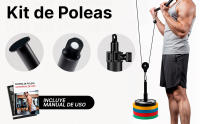 ManiBoom Polea Gimnasio Casa Multifuncional - Kit de Poleas de Musculacion Ajustable con Accesorios Barra 2 en 1 + Cuerda Triceps + Asas - Maquina Home Gym - Rack Pared Multigym con todos los accesorios - details 5