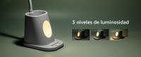 Aigostar Lámpara de escritorio con portalápices, lámpara de mesa LED infantil con 3 niveles de brillo, luz nocturna, batería recargable, cable USB C de 100 cm, ajustable flexiblemente, conector tipo C, 5000K, blanco - details 1