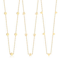 Collar De Moneda Redonda LUXUSTEEL Para Mujer En Acero Inoxidable Color Oro 35cm+5cm Collar De Choker Joyería De Fiesta - details 0