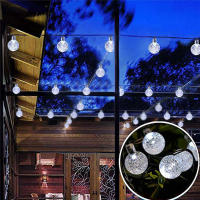 Luces De Hilo De Faeir De Cristal Solar 5M20L Impermeables Para Decoración De Navidad Camping Jardín Fiesta - details 10