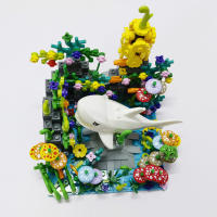 MOC Bloques De Construcción Submarina Mundo Creativo Y Lindo Con Animales Marinos Como Tiburón Y Delfín Juguetes Para Niños Set De Bloques Ciudades Para Regalo - details 4