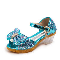 Zapatos De Niñas 2023 Nuevos De Otoño Casual Brillo Bows Children High Heel Sandalias De Fiesta De Princesa Moda Para Niñas Tallas Trueñas Material Superior PU - details 8