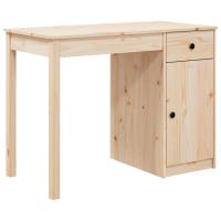 vidaXL Escritorio de madera maciza de pino 100x50x75 cm color natural - details 1