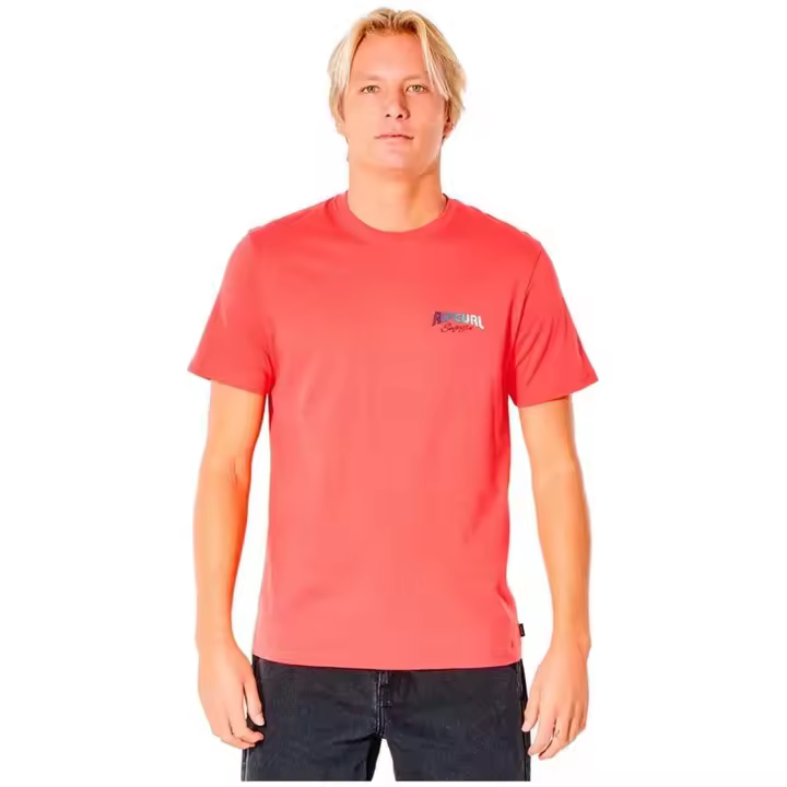 Camiseta de Manga Corta Rip Curl Surf Revival para hombre en color rosa - 1