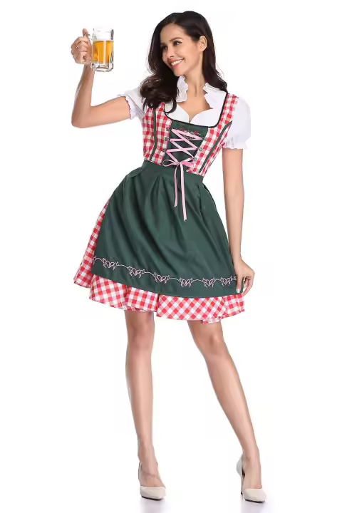 Traje Tradicional de Oktoberfest Vestido Dirndl Bávaro Alemán Falda de Fiesta de Cosplay para Mujeres Conjunto Casual para Hombres - 1