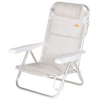 Aktive - Silla de playa plegable, multiposición, aluminio y textileno, asiento bajo, incluye cojín acolchado, asa de transporte, silla reclinable de playa, respaldo reclinable - details 0