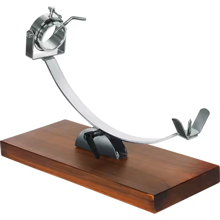 Jamonero Oscilante con Cabeza Giratoria con base de madera y cuerpo Inox - Nerthus - 1