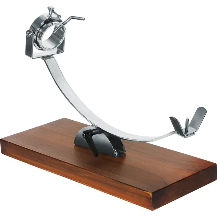 Jamonero Oscilante con Cabeza Giratoria con base de madera y cuerpo Inox - Nerthus - 1