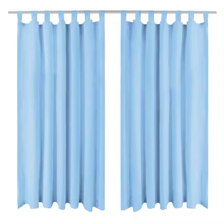 vidaXL 2x Cortinas Micro-Satinadas con Trabillas Separador 140x225 cm Color Burdeos,  Negro,  Beige y mas - 1