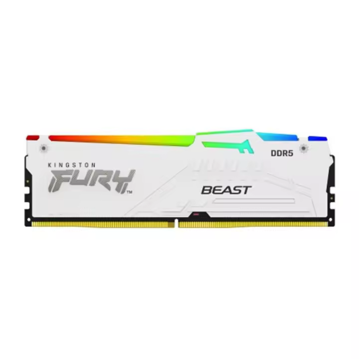 Kingston - Módulo de memoria RAM DDR5 Fury Beast White RGB 16 GB KF560C36BWE2A-16 para PC, 6000 MT/s CL36 con perfil EXPO - 1