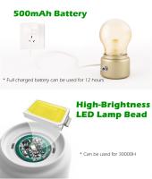 Vintage portátil LED bomber with Batería recargable USB de 5 V, ideal para escritorio o Mesita de Noche - details 2