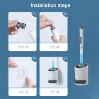 Juego De Cepillo De Inodoro Para El Hogar Con Soporte Montado En La Pared Silicone Recargable Para Limpieza De Esquinas Herramientas De Baño - details 13