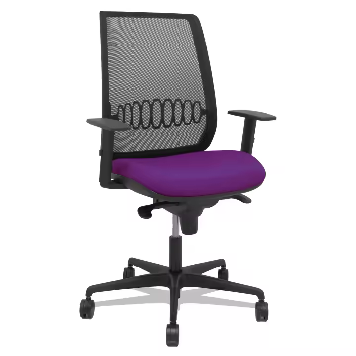 Silla Alares sincro malla negra bali morado brazo regulable - 1
