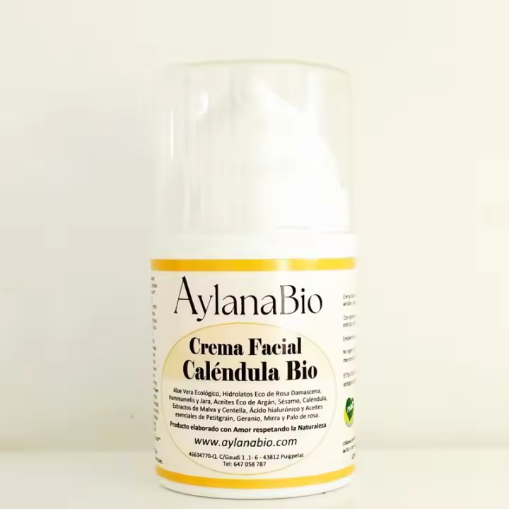 CREMA FACIAL NUTRITIVA DE CALENDULA BIO para PIEL SENSIBLE Y ATOPICA/ ARTESANA/ CERTIFICACION BIOVIDASANA/BIO Orgánica para Cuidado Natural de la Piel Sensible y Atopica - 1