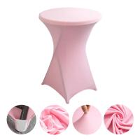 Conjunto De Barra De Cojín Cuatro Esquinas Para Boda En Hotel Color Sólido Funda De Mesa Elástica Circular De Poliéster 100% Decoración De Fiesta - details 4