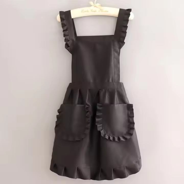 1Pc Delantal Coreano Estilo Cuté Para Mujer Para Tienda De Uñas Cocina Café Sin Mangas Para El Hogar Y Limpieza - 1