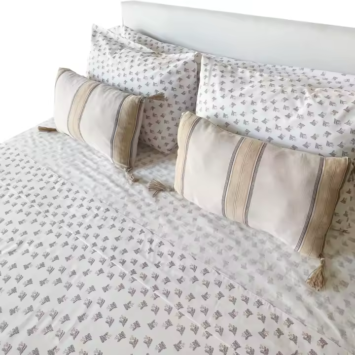 Juego de Sábanas Estampado Flores Trigo – Alo Home - 1