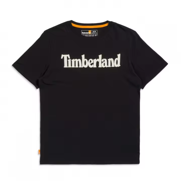 Camiseta Río Kennebec de Manga Corta con logotipo lineal, Marca Timberland, Color Negro, Variedad de Tallas, Para Hombre - 1