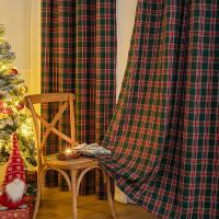 Cortinas De Navidad a Cuadros Térmicas Y Antipolvo Con Anillos Para Ventanas Cortina Negra Para Dormitorio Y Sala De Estar - details 15