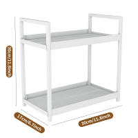 Estante De Contado Multifuncional De 2 Niveles En Negro Y Blanco Para Almacenamiento De Cosméticos En Baño Y Especias En Cocina Capacidad Grande - details 10