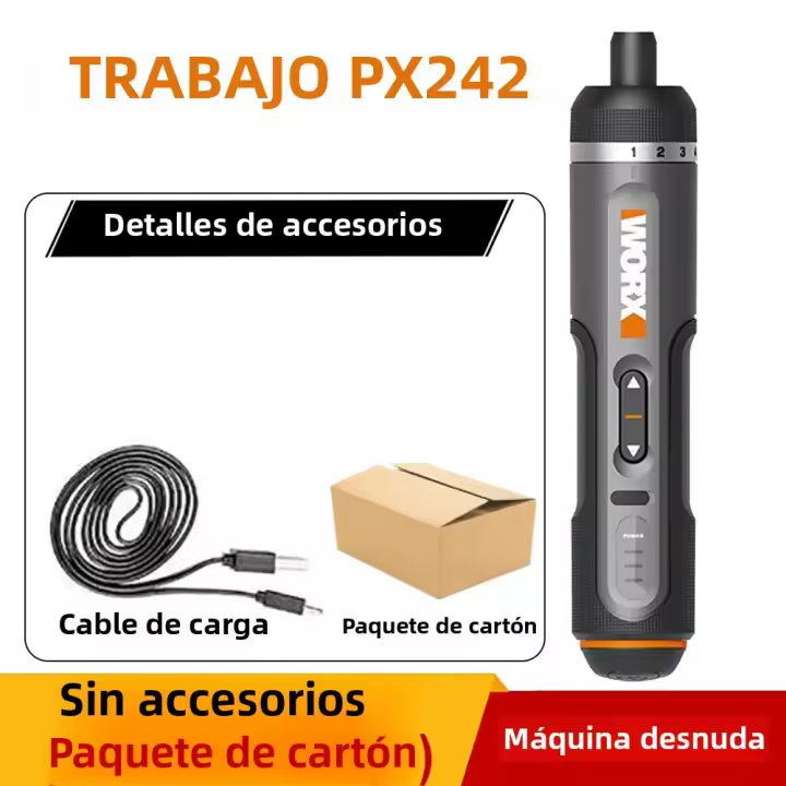 Worx 4V Set De Destornilladores Eléctricos WX242 Correa Recargable Por USB Con 30 Bits Herramientas Para DIY En El Hogar - 1