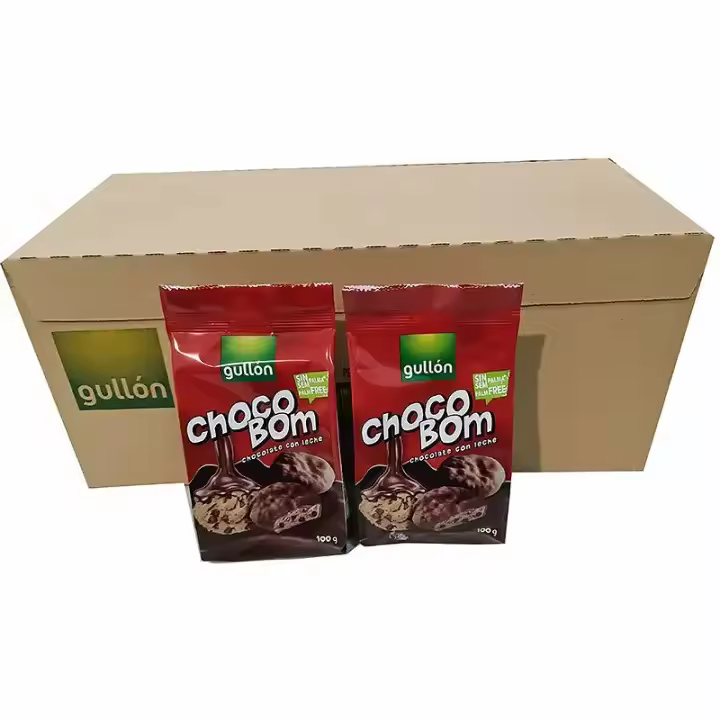 Gullón Choco Bom Blanco y chocolate con Leche - Galletas de Chocolate Crujientes con pepitas de chocolate - Caja de 12 Unidades de 100 gr - 1