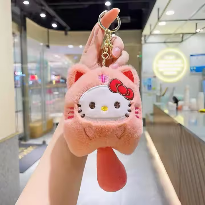 Llavero De Peluche Sanrio Kuromi Hello Kitty Melody Cinnamoroll Colgante Para Mochila Decoración De Banda De Cartón Animado Regalos Kawaii - 1
