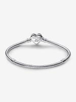 Pandora - Pulsera de Cadena de serpiente con Cierres de corazón infinitale brilliant Moments - Plata de Ley - details 0