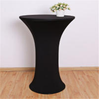 Mantel Redondo De Spandex Blanco Para Bodas Y Fiestas Cubierta De Mesa Elástica Para Bar Y Hotel Diámetro 55 Cm - details 2