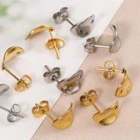 10pcs Base De Pendiente Con Poste Curvado Y Aros De Acero Inoxidable Para Fabricación De Joyas DIY Pendientes Colgantes - details 2