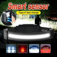 Linterna Frontal LED Potente Con Sensor XPE+COB 7 Modos Para Pesca Y Caza Batería 18650 Luz De Cara Impermeable Con Ángulo De 180° - details 19
