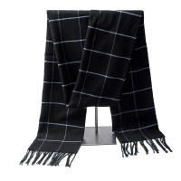 Bufanda De Cashmere Para Hombre Nueva 2023 Mantener Caliente Pashmina Neckerchief Con Borlas Estilo Casual Tartán Tamaño 180*30CM - details 11