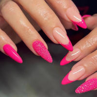 24Pcs Set Uñas Postizas De Acrílico Blancas Con Borde Ovaladas Adhesivas Fáciles De Usar Y Quitar Cubierta Total De Uñas - details 27