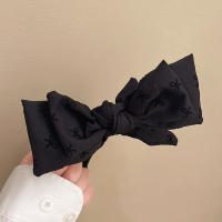 Acrílico Doble Capa Con Lazo Y Estampado Para Mujer Pinzas Para Cabello De Color Oscuro Versátiles Accesorios Para Colas De Caballo De Moda - details 4