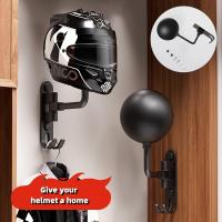 Soporte De Casco Rotativo 180° 2 En 1 Con Ganchos Para Ahorrar Espacio Soporte Para Motocicleta De Polyester Unisex - details 0