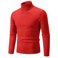(Mejor) Hombres suéter de cuello alto Color sólido Lana Casual Invierno Chaqueta caliente Deporte suéter de cuello alto - details 2