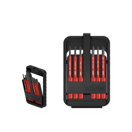 Wiha Juego de bits slimBit electric ranurados, Phillips, Pozidriv, de 7 unid., incl. caja de slimBits (43160) - 1