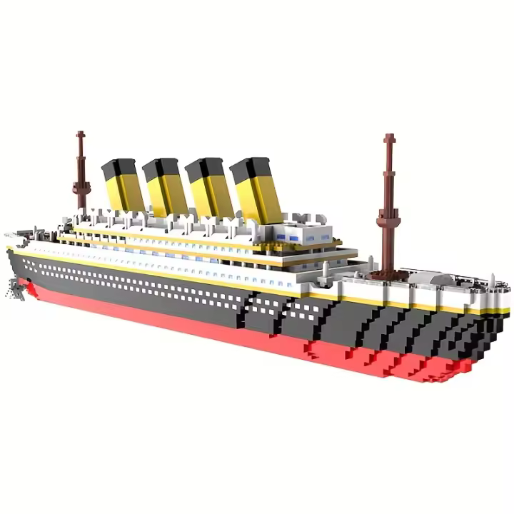 Juguete De Construcción De Partículas Micro Titanic Barco Crucero Puzzle Para Niños Modelo Grande De Barco Unisex Sin Batería - 1