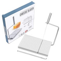 LMETJMA Cortador De Queso Ajustable Con Cinta Y 5 Repuestos Ecológico De Acero Inoxidable Para Bloque De Queso Con Escala Precisa JT53 - details 0