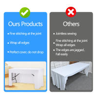 Cubierta De Mesa Elástica 1PCS Tamaño 6Ft En Colores Blanco Y Negro Falda De Mesa Rectangular De Spandex Para Bodas Banquetes Y Fiestas - details 4