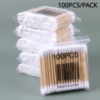 100PCS Limpieza De Nariz Y Oídos Con Palitos De Algodón Doble Final Para Mujeres Herramienta De Limpieza De Maquillaje Pack De 100 - details 0