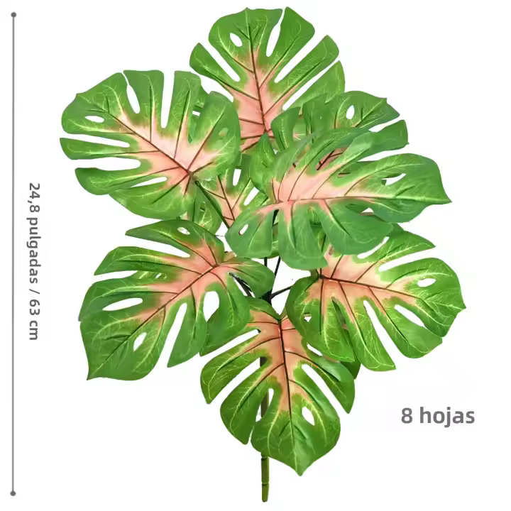 Planta Artificial De Monstera 60-100cm (39.4 Pulgadas) Árbol De Palma Falso Hoja De Tortuga Verde Para Decoración De Hogar Jardín Habitación Oficina - 1