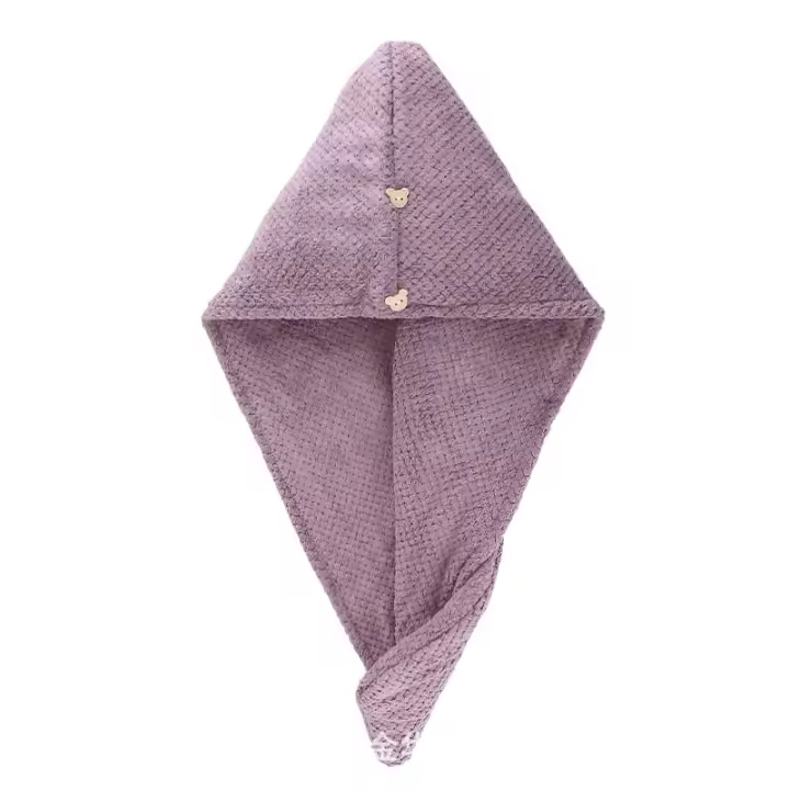 Gorro para secador de pelo de vellón coral Súper suave, absorbente y de Seco, ligero y transpirable, toalla de estilo Japonés - 1