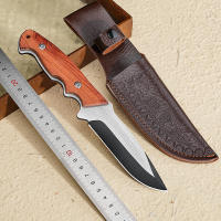 Cuchillo De Aforestado Al Aire Con Mango De Madera Hoja De Acero Inoxidable Cubierta De Cuchillo Herramienta De Corte Para Camping Viajes Regalo De Vacaciones - details 0