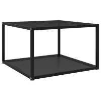 vidaXL Mesa de centro negra vidrio templado 60x60x35 cm en color Negro/Transparente | estructura resistente ideal para salón dormitorio o estudio - details 0