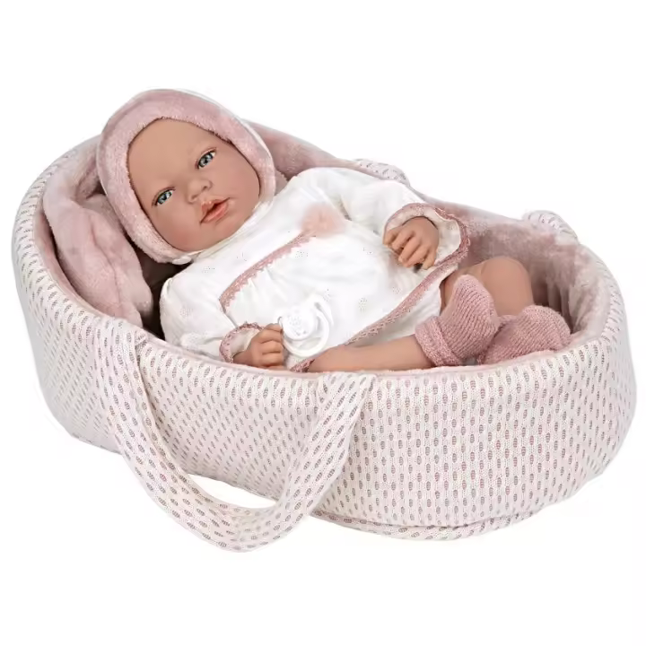 Muñeca Elegance 40 Cm Andie Rosa C/Capazo C/Mecamismo Lloro Try Me C/Bolsa - 1
