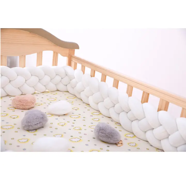 Protector de cuna para bebé, tejido a mano danés con trenza de Cuatro Hilos, anticolisión. - 1