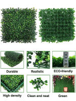 1PC Panel De Decoración De Pared Con Hierba Artificial Verde Plástica Falsa Hoja De Árbol Para Jardín Jardín Decoración De Hogar - details 4